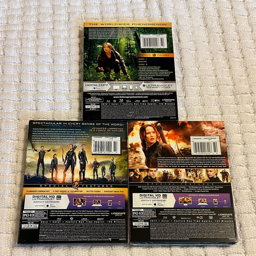 The Hunger Games, Catching Fire and Mockingjay Part 1 Blu-Ray DVD Set - Picture 2 of 8